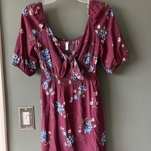 Floral Front Tie Dress